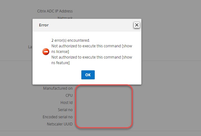 NetScaler user-logon: Command policy missing!