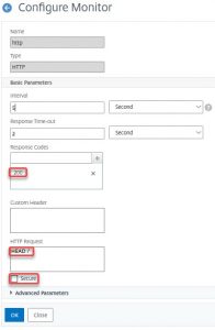 NetScaler: HTTP monitor