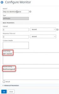 NetScaler HTTP-ECV Monitor