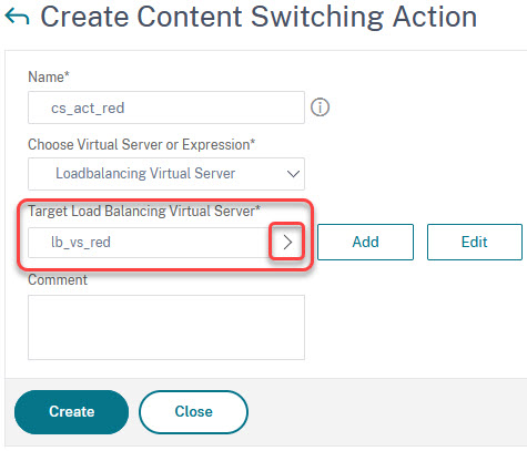 Citrix ADC/NetScaler content-switching action